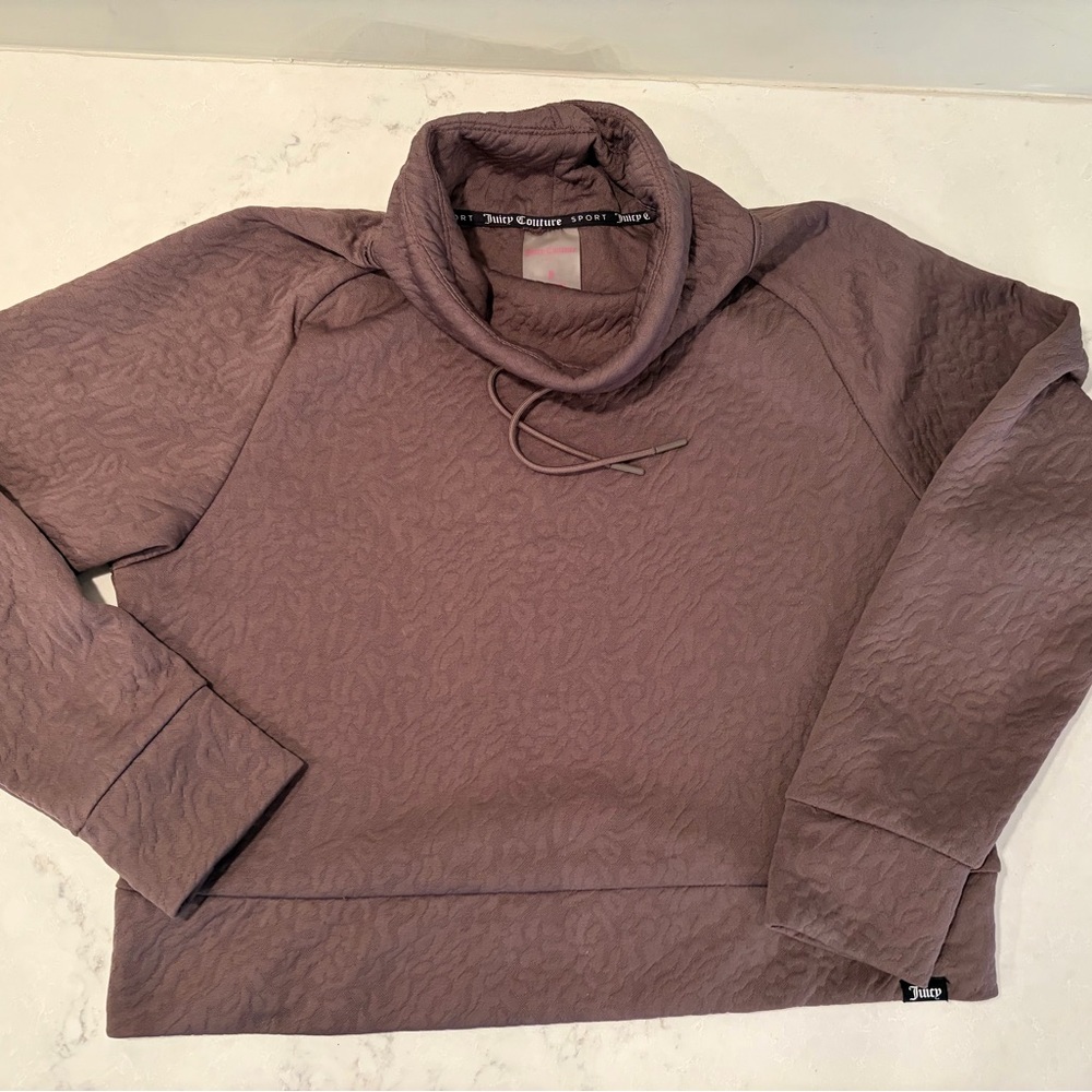 Juicy Couture Quilted Funnel Neck Sweatshirt - Dusty Mauve